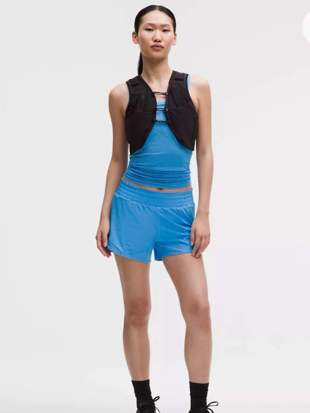 Lululemon Turquoise Blue Hotty Hot High Rise Lined Short 4 inch 4 - Picture 2 of 16